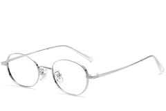 Oval Silver Titanium Glasses #BS1913-0249