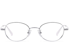 Oval Silver Titanium Glasses #BS1913-0249