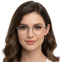 Oval Silver Titanium Glasses #BS1913-0249