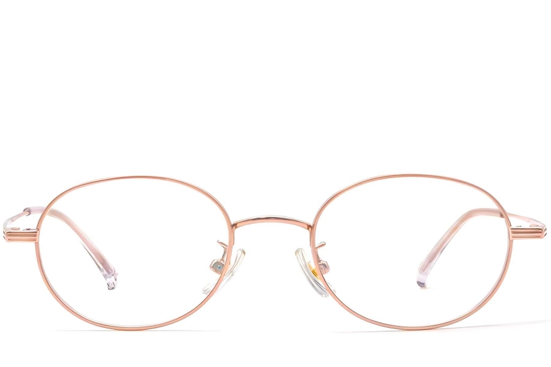 Lunettes ovales roses en titane #BS1913-0252