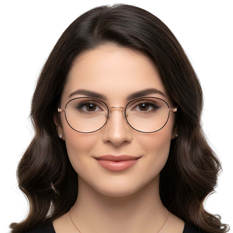 Ovale schwarze Titanbrille #BS1913-0253