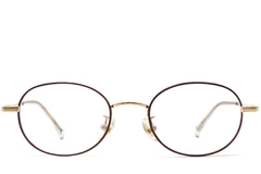 Oval Brown Titanium Glasses #BS1913-0254