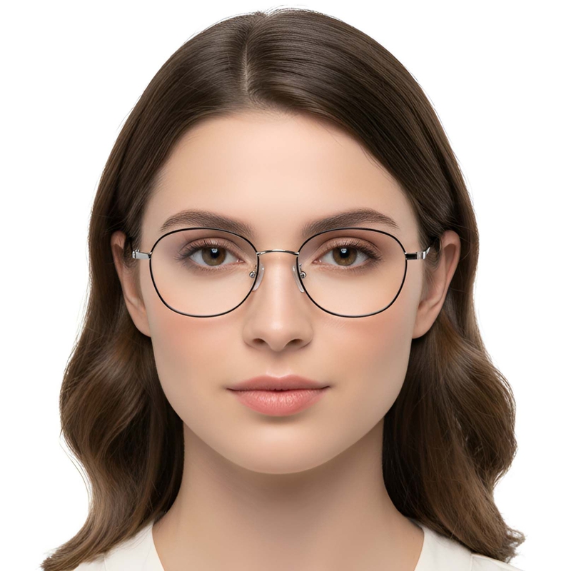 Gafas geométricas de titanio negro #BS1913-0256