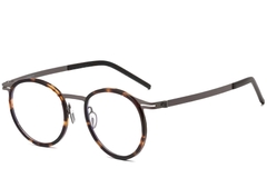 Oval Tortoiseshell Titanium Glasses #BS1913-0263