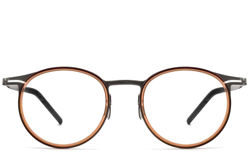 Oval Brown Titanium Glasses #BS1913-0266