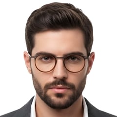 Oval Brown Titanium Glasses #BS1913-0266