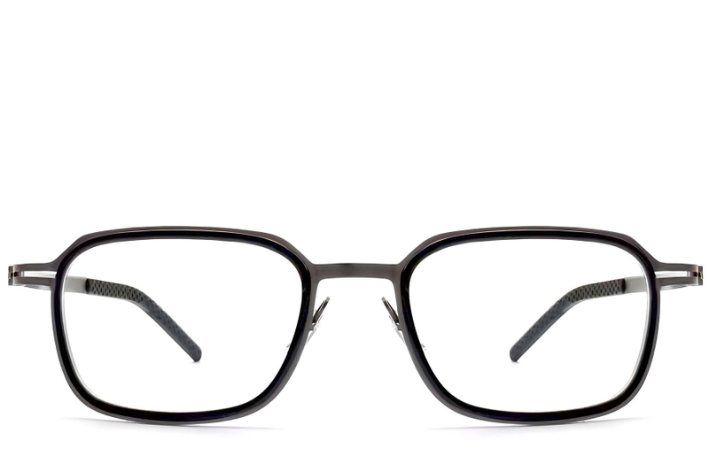 Rechthoekige zwarte titanium bril #BS1913-0267