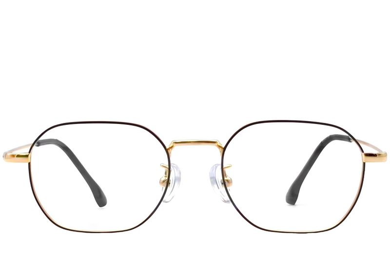 Gafas geométricas de titanio negro #BS1913-0276