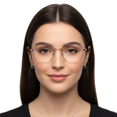 Gafas geométricas de titanio rosa #BS1913-0279