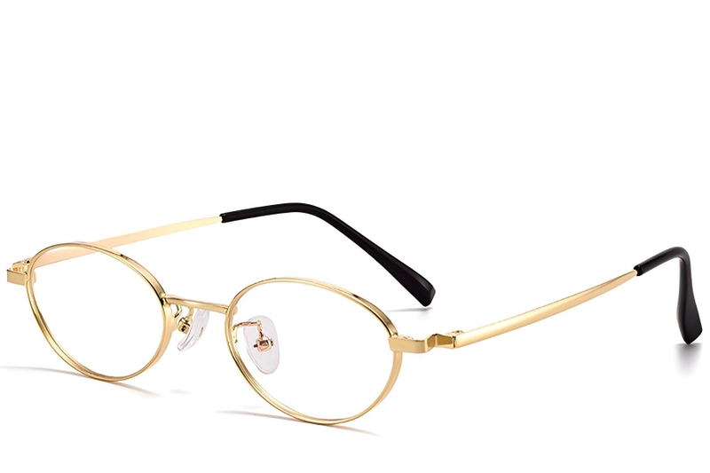Gafas ovaladas de titanio dorado #BS1913-0280