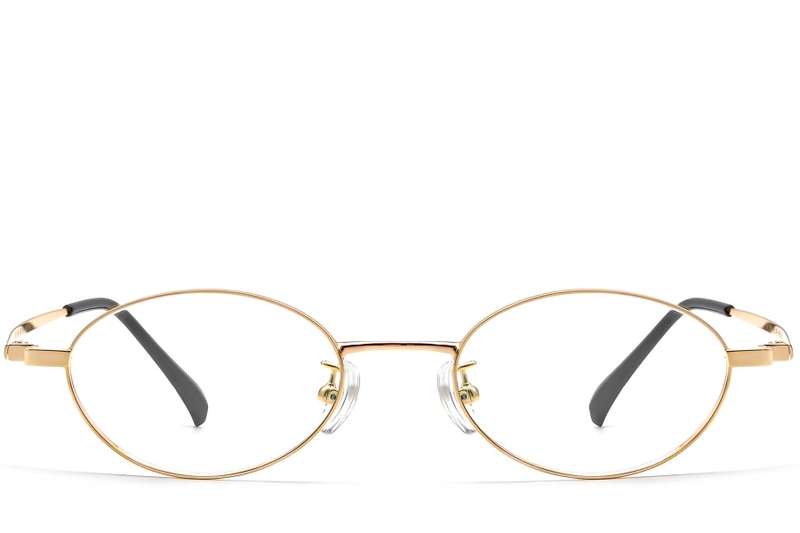 Gafas ovaladas de titanio dorado #BS1913-0280