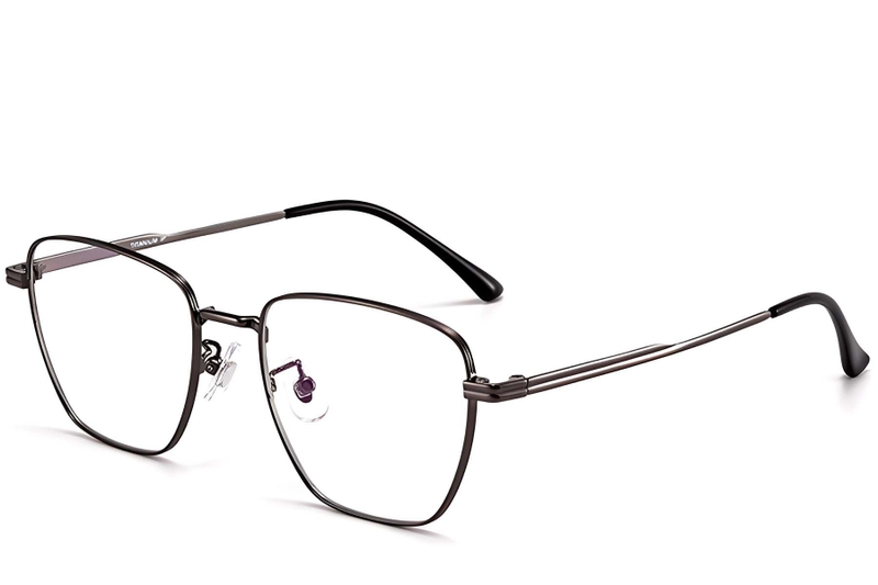 Gafas rectangulares de titanio gris #BS1913-0287