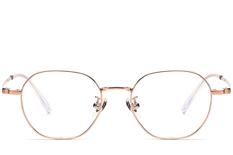 Geometrische roze titanium bril #BS1913-0288