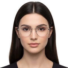 Gafas geométricas de titanio plateado #BS1913-0290