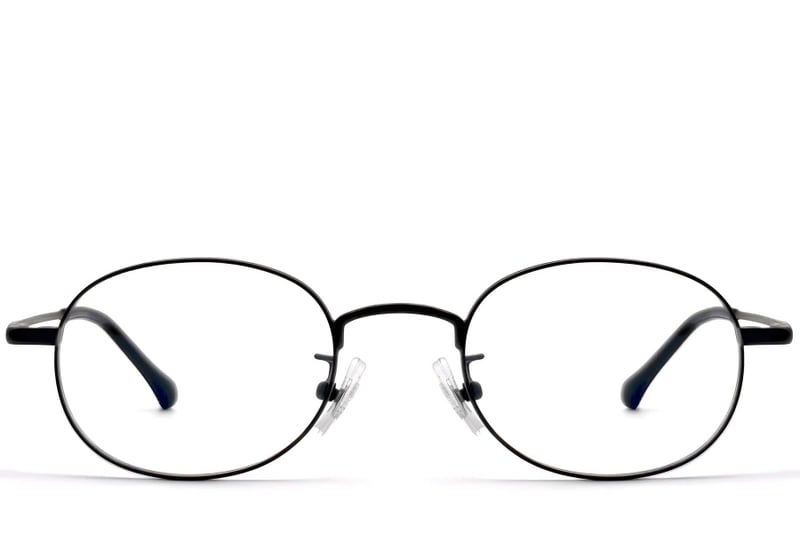 Oval Black Titanium Glasses #BS1913-0292