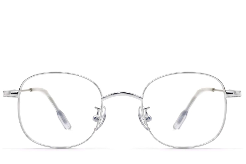 Oval Silver Titanium Glasses #BS1913-0296