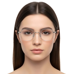 Oval Silver Titanium Glasses #BS1913-0296