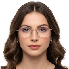 Lunettes ovales en titane doré #BS1913-0306