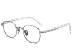 Lunettes ovales en titane argenté #BS1913-0308