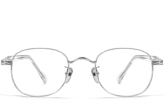 Lunettes ovales en titane argenté #BS1913-0308