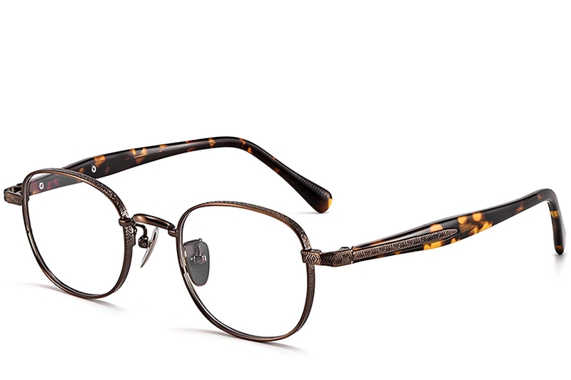 Lunettes ovales en cuivre et titane #BS1913-0310