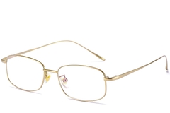 Gafas rectangulares de titanio dorado #BS1913-0312