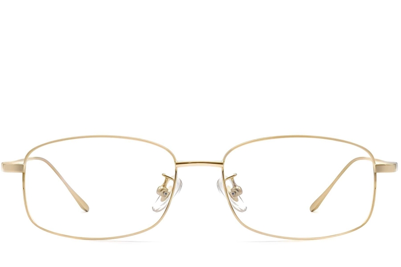 Gafas rectangulares de titanio dorado #BS1913-0312