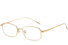 Gafas rectangulares de titanio dorado #BS1913-0313