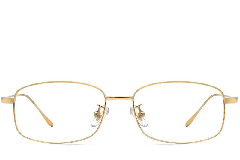 Gafas rectangulares de titanio dorado #BS1913-0313