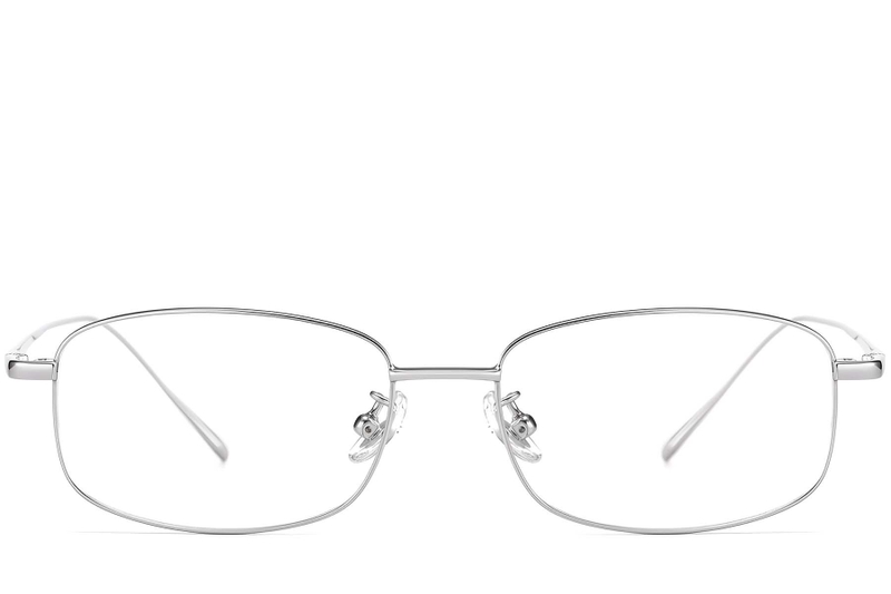 Rechthoekige zilveren titanium bril #BS1913-0314