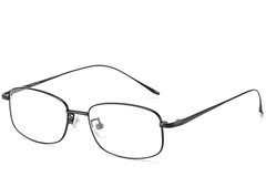 Rectangular Grey Titanium Glasses #BS1913-0315