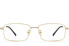 Rechthoekige gouden titanium bril #BS1913-0316