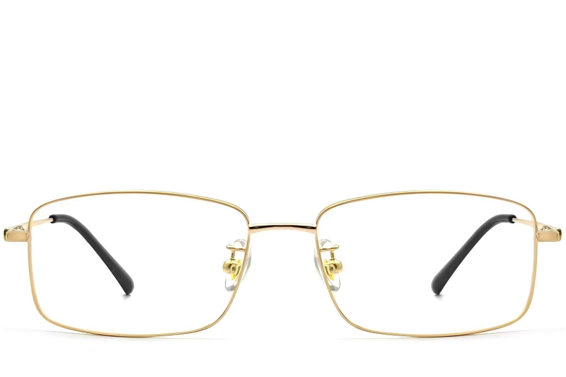 Rechthoekige gouden titanium bril #BS1913-0316