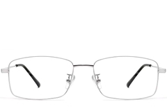 Gafas rectangulares de titanio plateado #BS1913-0318
