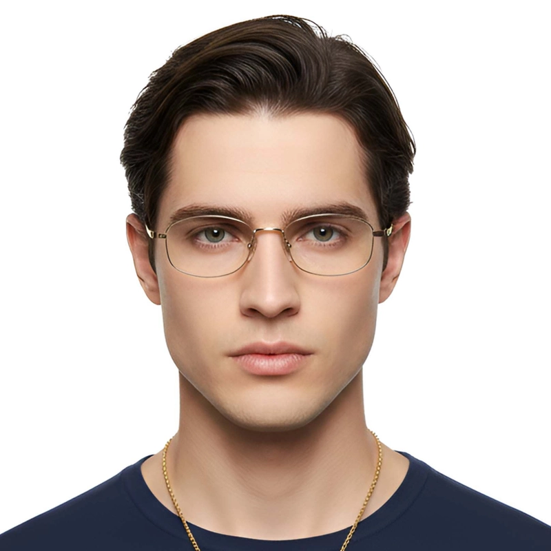 Rectangular Golden Titanium Glasses #BS1913-0329