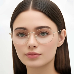 Semi-rimless Golden Metal Glasses #BS1924-0003
