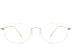 Gafas de metal blanco semi al aire #BS1924-0004