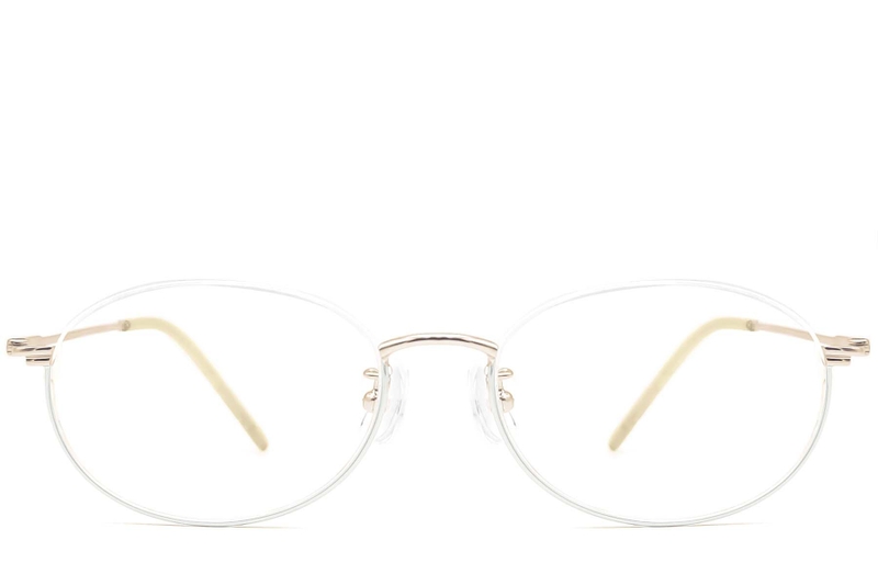 Gafas de metal blanco semi al aire #BS1924-0004