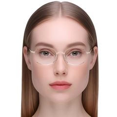 Gafas de metal blanco semi al aire #BS1924-0004