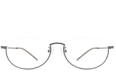 Semi-rimless Grey Metal Glasses #BS1924-0005