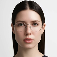 Semi-rimless Grey Metal Glasses #BS1924-0005