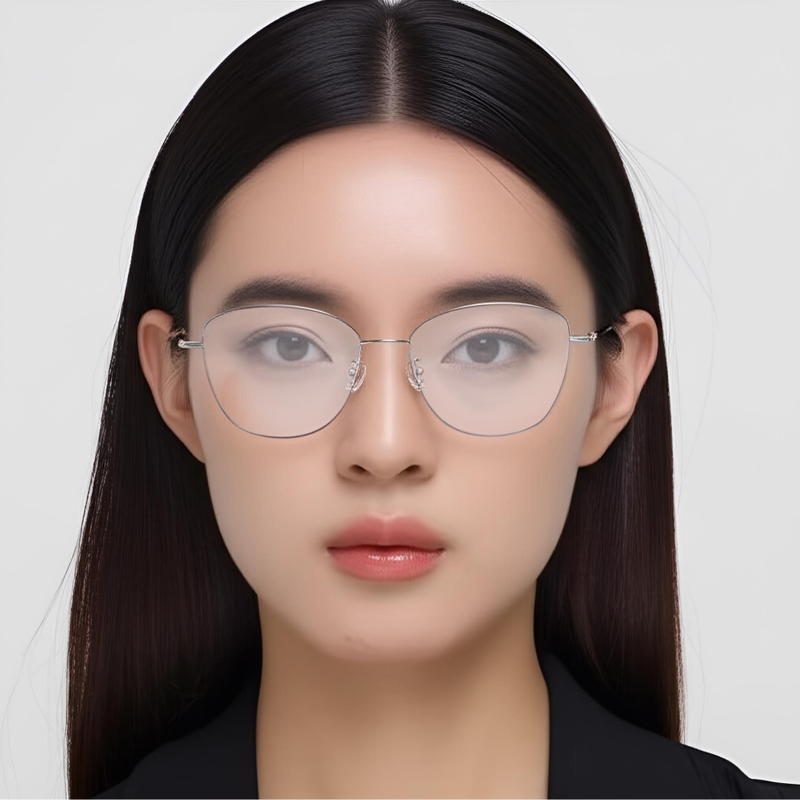 Gafas de metal plateado con forma de mariposa #BS1924-0007