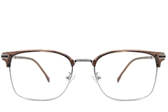 Semi-rimless Brown Metal Glasses #BS1924-0045