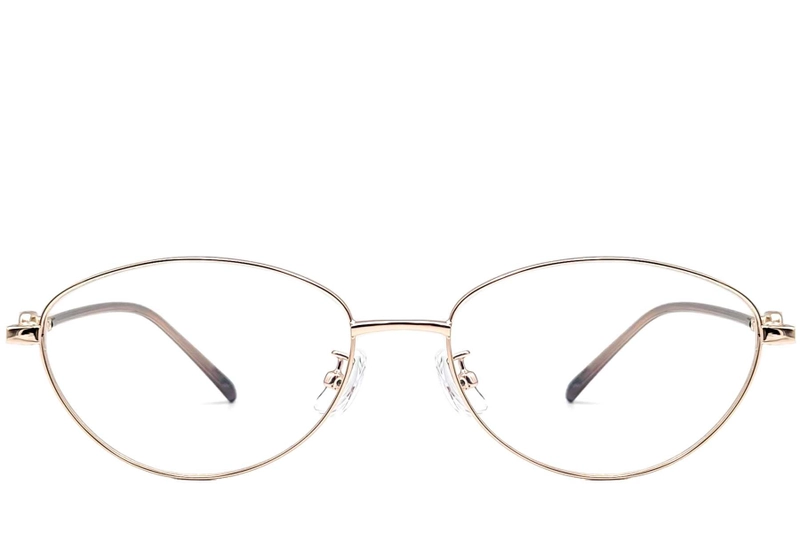 Gafas ovaladas de metal dorado #BS1924-0068