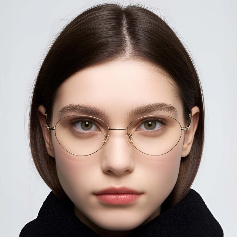 Gafas ovaladas de metal dorado #BS1924-0068