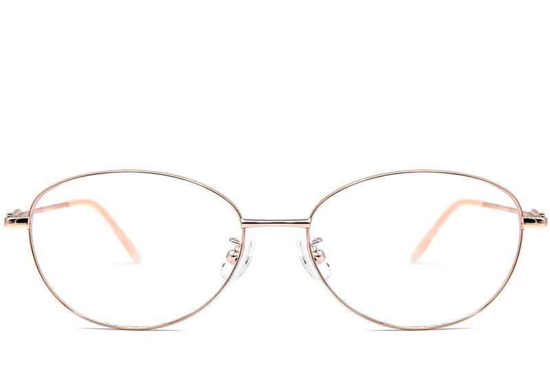 Oval Pink Metal Glasses #BS1924-0070