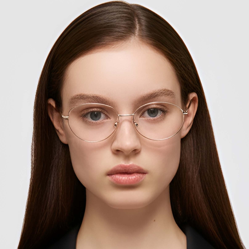 Oval Pink Metal Glasses #BS1924-0070