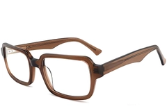 Rechteckige braune Acetatbrille #BS2012-0247
