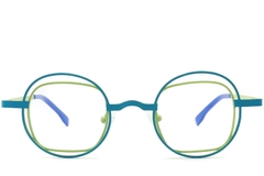 Oval Green Metal Glasses #BS2425-0146