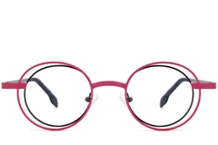 Oval Pink Metal Glasses #BS2425-0180